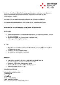 Bediener CNC-Drehautomaten (m/w/d) für Medizintechnik Kreis Göppingen, Esslingen, Stuttgart